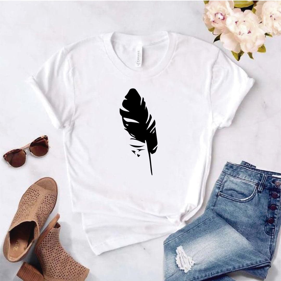 Camiseta estampada tipo T-shirt  PLUMA GRANDE — foto 2