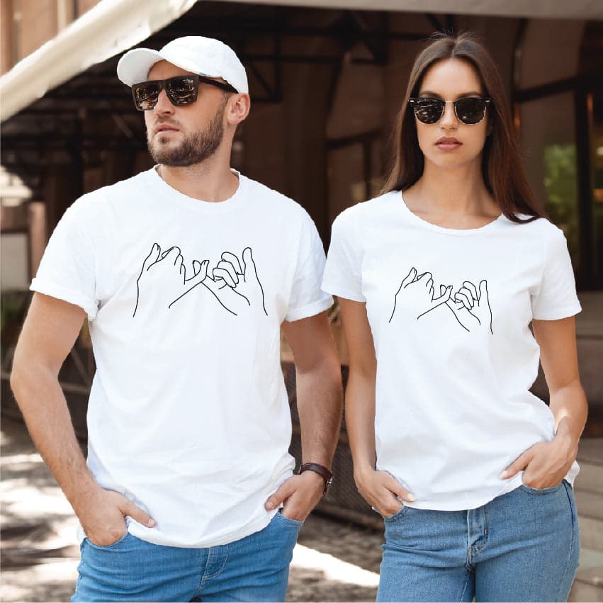 Camiseta estampada tipo T-shirt de pareja PROMESA MEÑIQUE PAREJA — foto 3