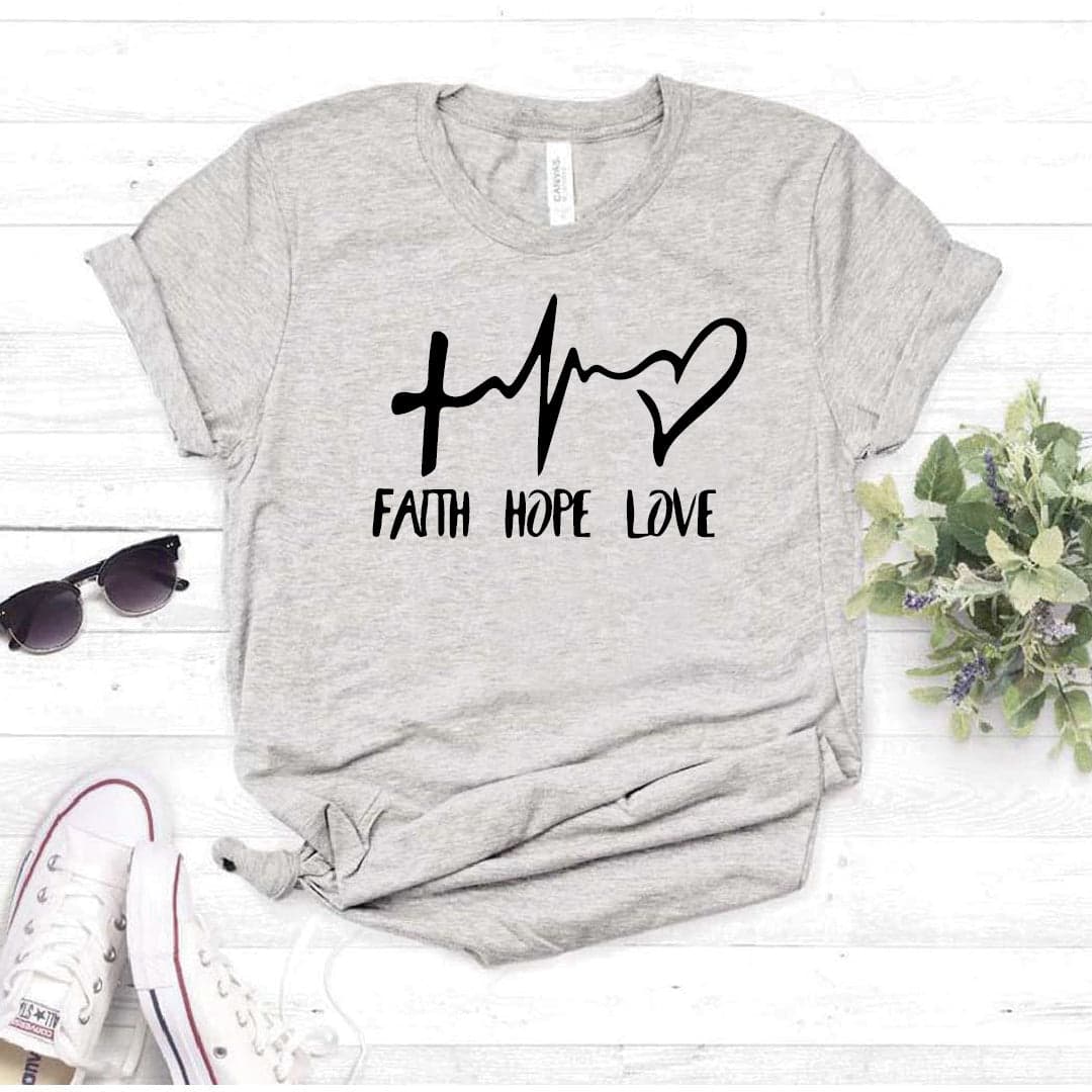 Camiseta estampada T-shirt Pulso corazón FAITH — foto 1