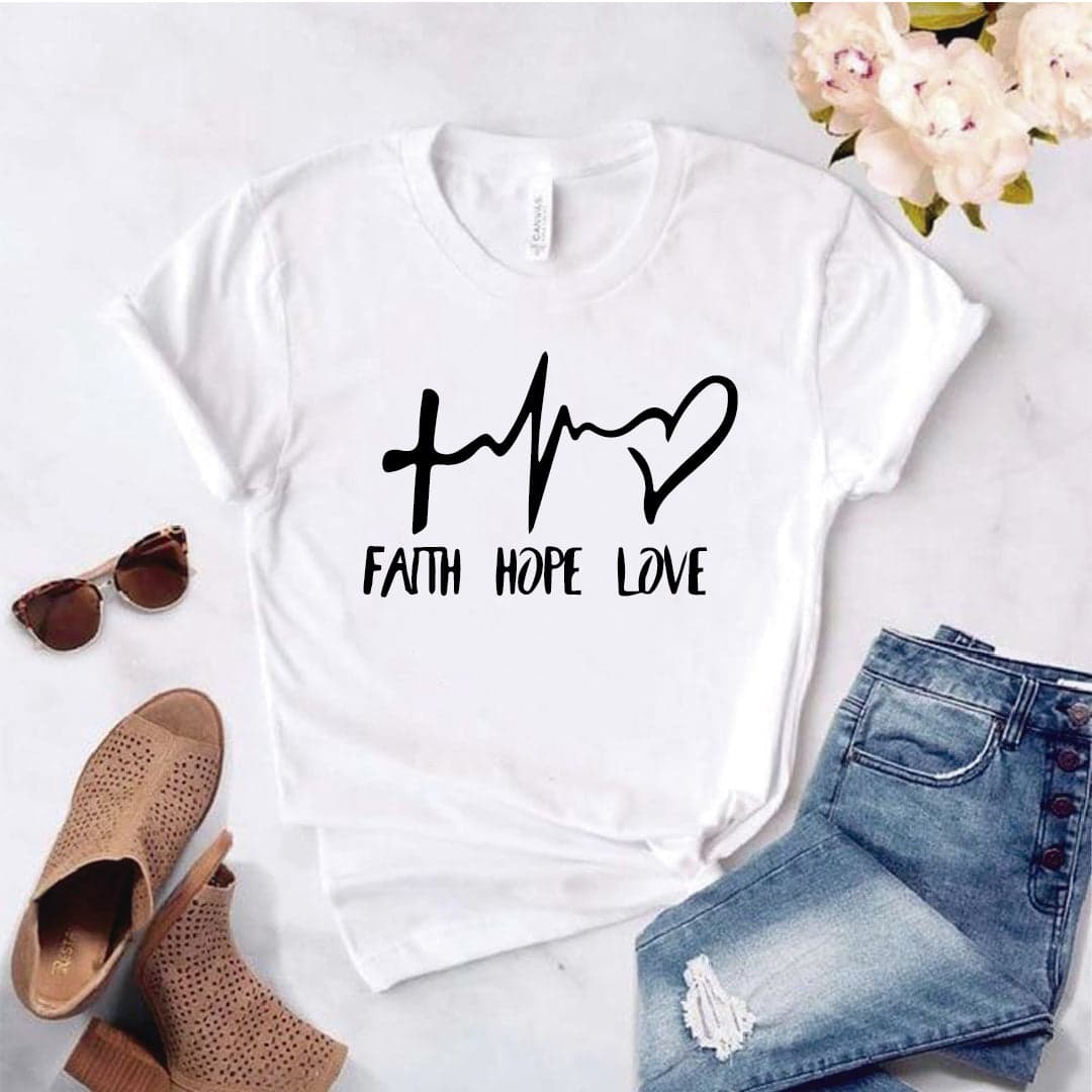 Camiseta estampada T-shirt Pulso corazón FAITH — foto 2