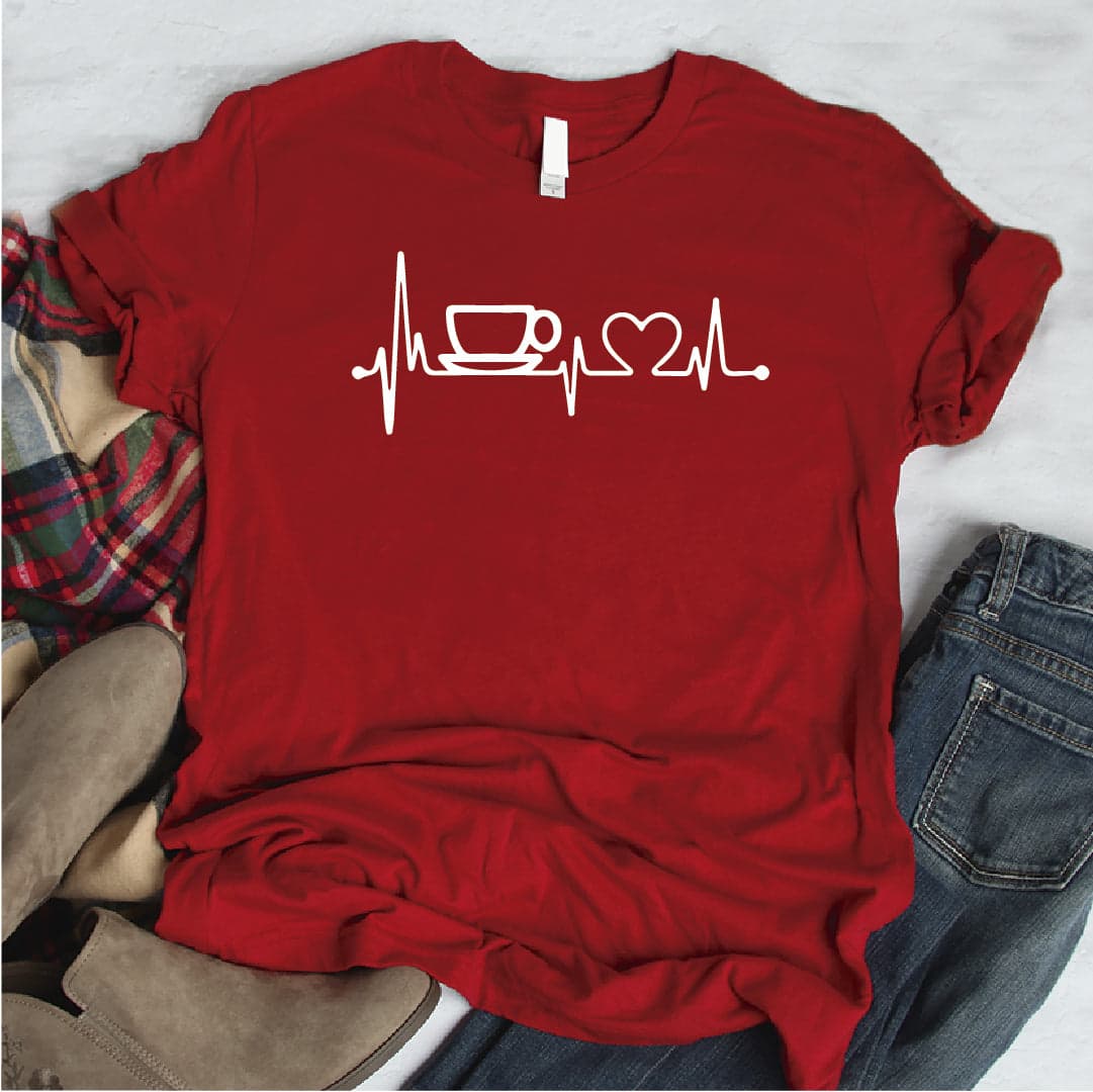 Camisa estampada tipo T- shirt PULSO TAZA DE CAFE CORAZON — foto 6
