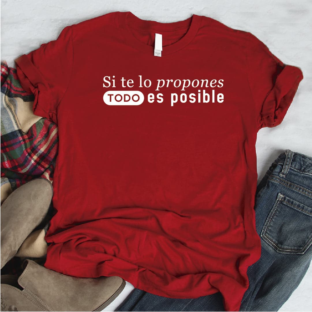 Camisa estampada tipo T- shirt SI TE LO PROPONES TODO ES POSIBLE — foto 5