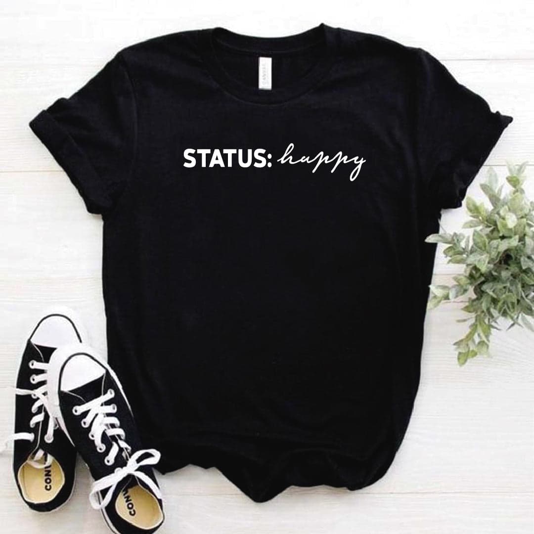 Camiseta estampada T-shirt STATUS: HAPPY — foto 1