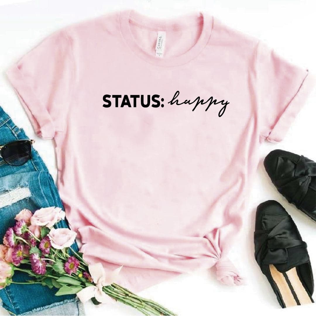 Camiseta estampada T-shirt STATUS: HAPPY — foto 4