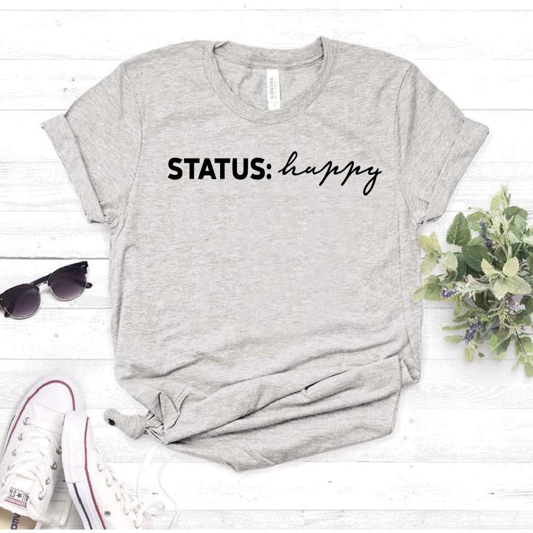 Camiseta estampada T-shirt STATUS: HAPPY — foto 5