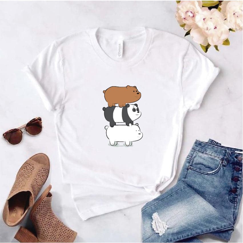 Camisa estampada  tipo T-shirt  de Polialgodon con el modelo Tres Osos Vertical — foto 1