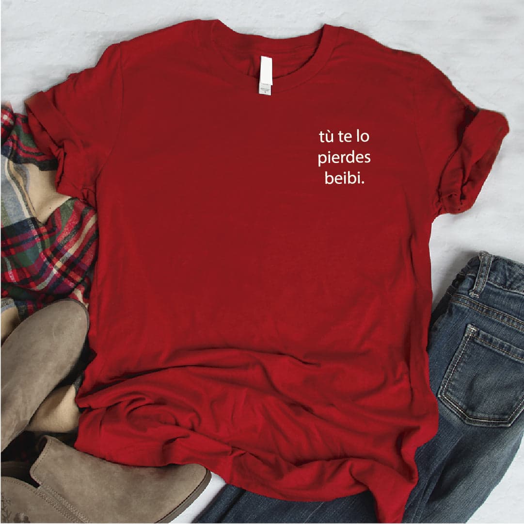 Camisa estampada  tipo T-shirt  TU TE LO PIERDES BEIBI BOLSILLO — foto 5