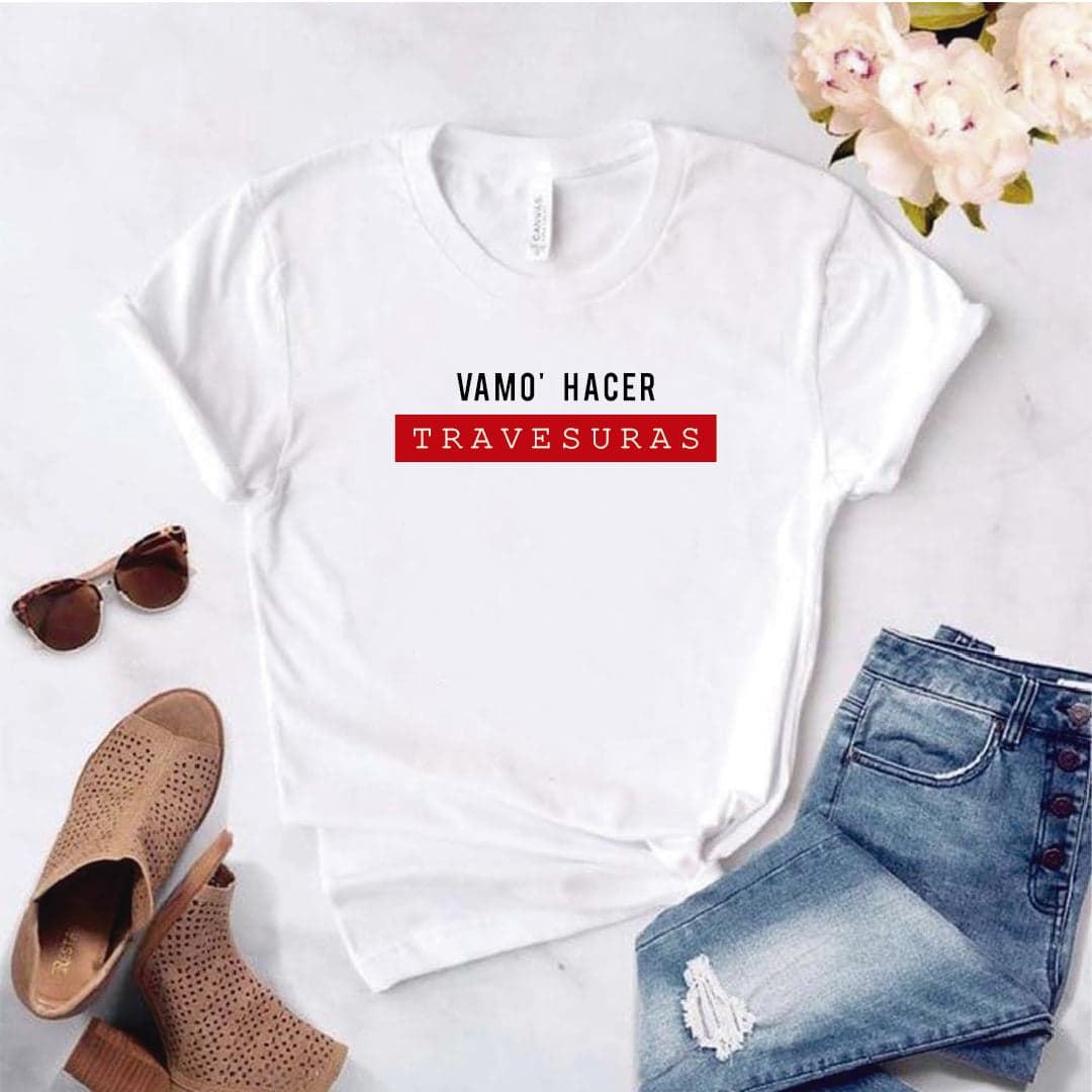 Camisa estampada tipo T- shirt VAMO HACER TRAVESURAS — foto 2