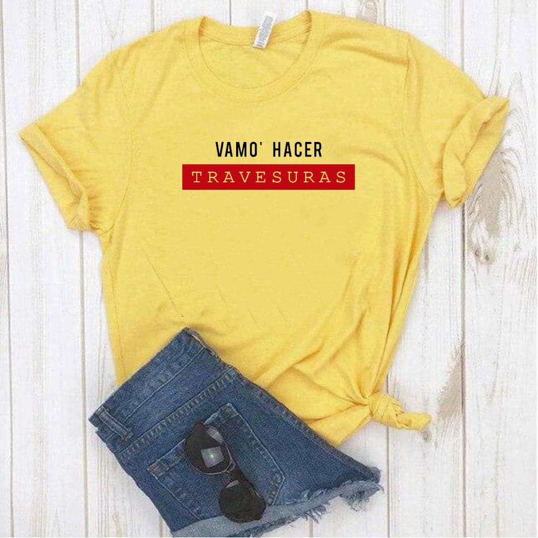 Camisa estampada tipo T- shirt VAMO HACER TRAVESURAS — foto 1