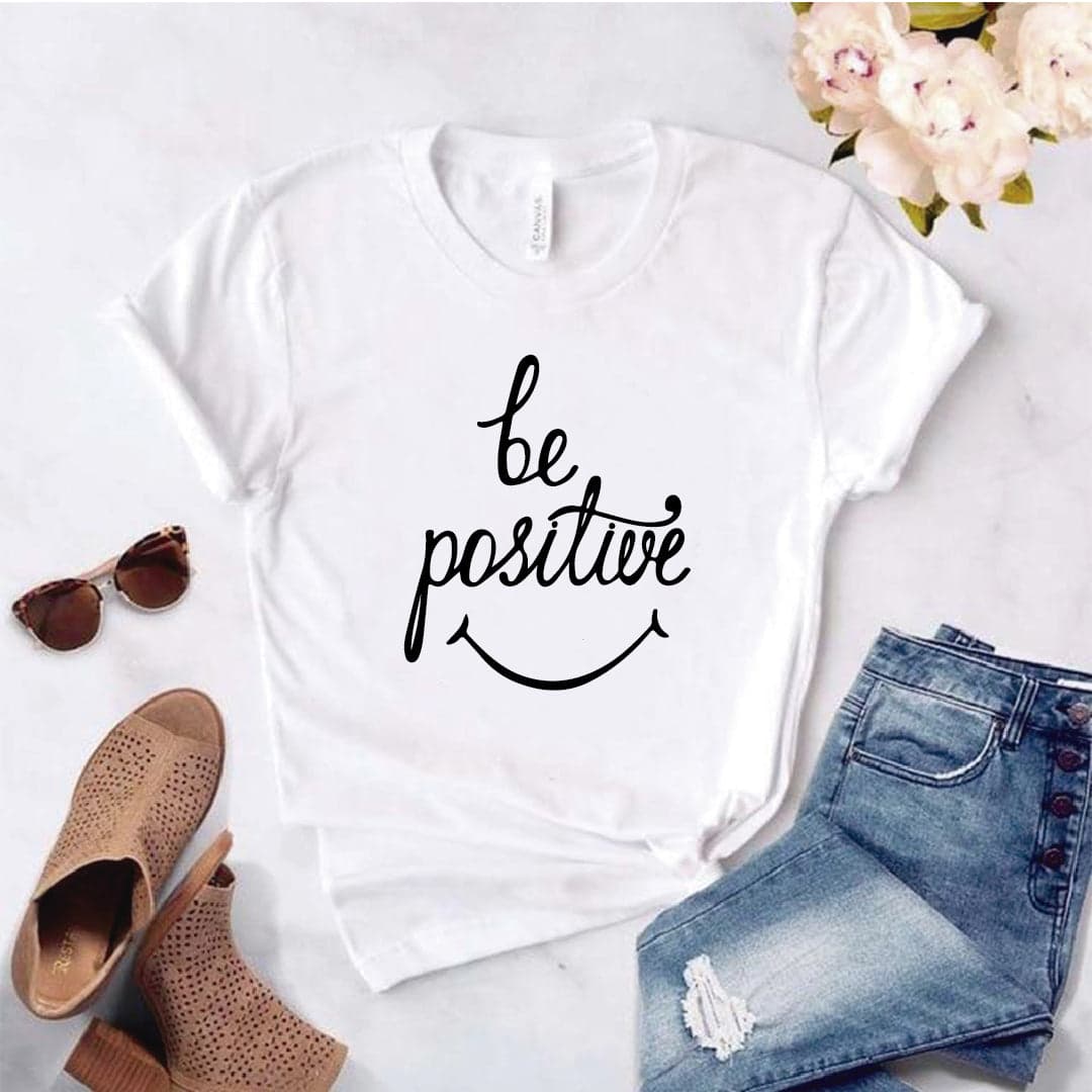 Camiseta estampada T-shirt Be Positive Sonrisa — foto 4