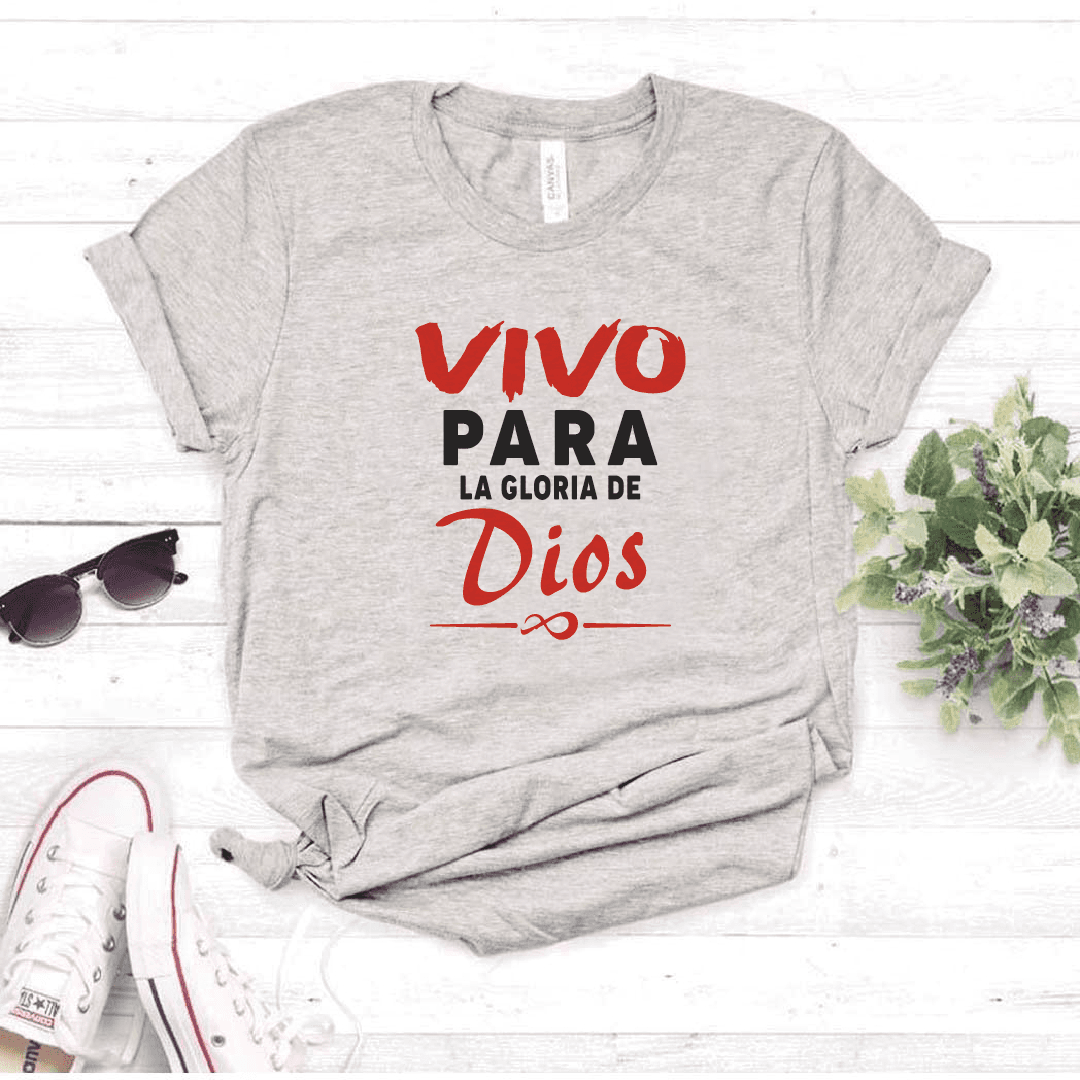 Camiseta estampada tipo T-shirt VIVO PARA LA GLORIA DE DIOS (CRISTIANOS) (DAMA) — foto 1