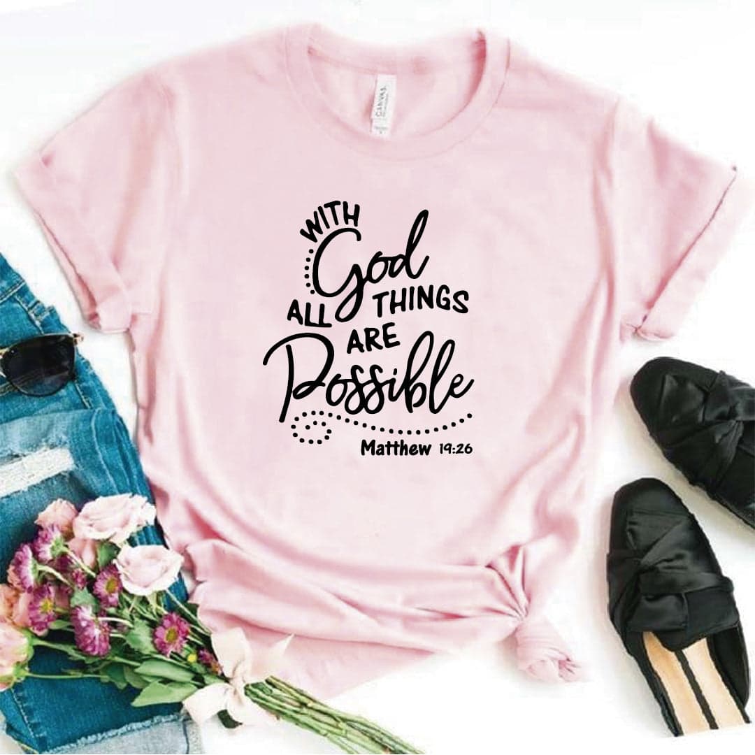 Camiseta estampada T-shirt pulso WHIT GOD ALL THINGS ARE POSSIBLE — foto 1
