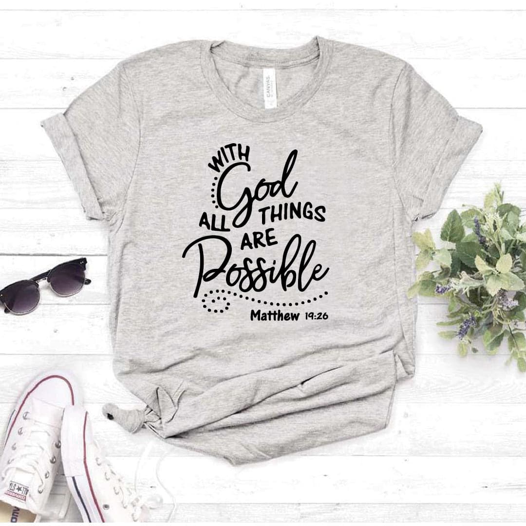Camiseta estampada T-shirt pulso WHIT GOD ALL THINGS ARE POSSIBLE — foto 4