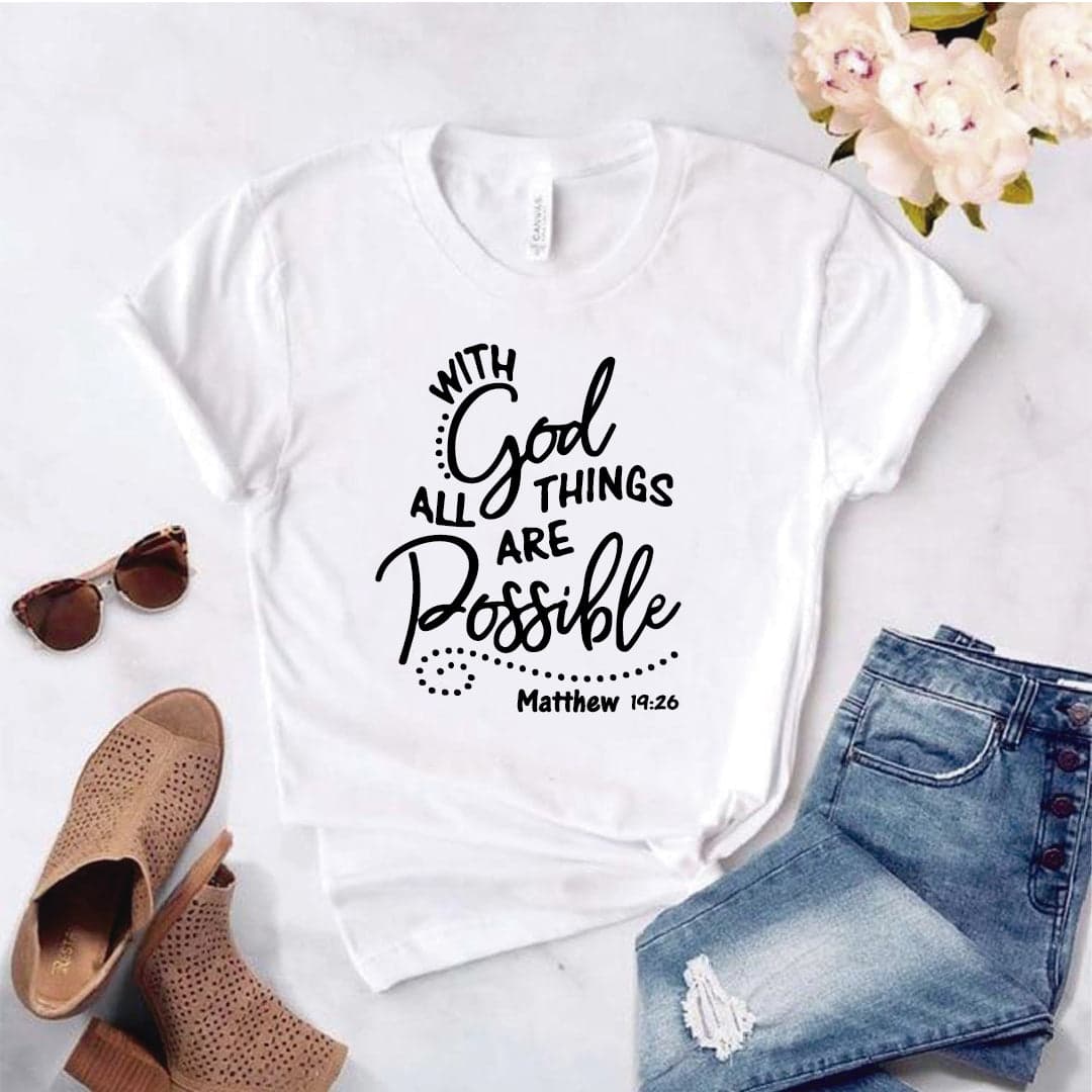Camiseta estampada T-shirt pulso WHIT GOD ALL THINGS ARE POSSIBLE — foto 5