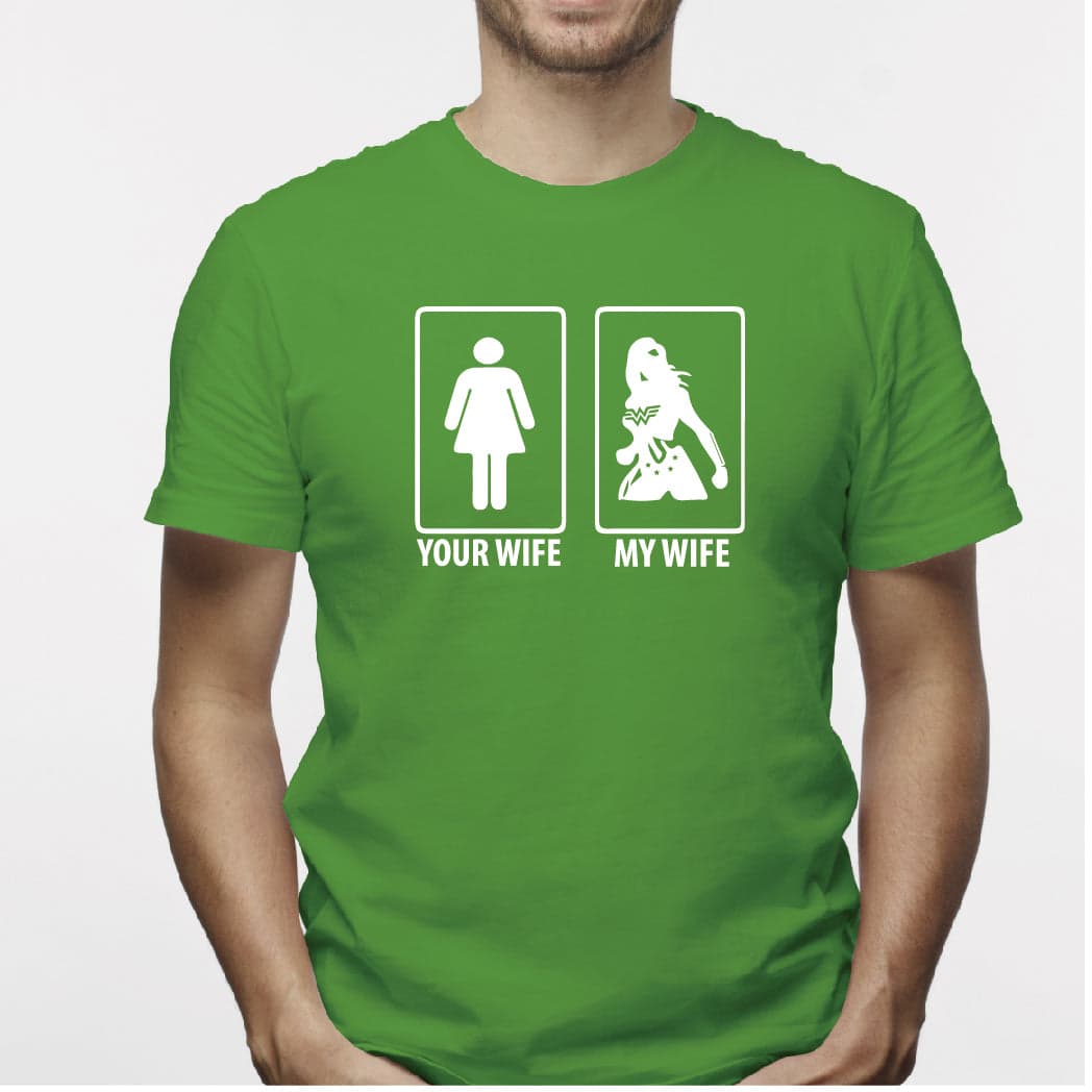 Camiseta estampada Hombre  T-shirt YOUR WIFE / MY WIFE — foto 6
