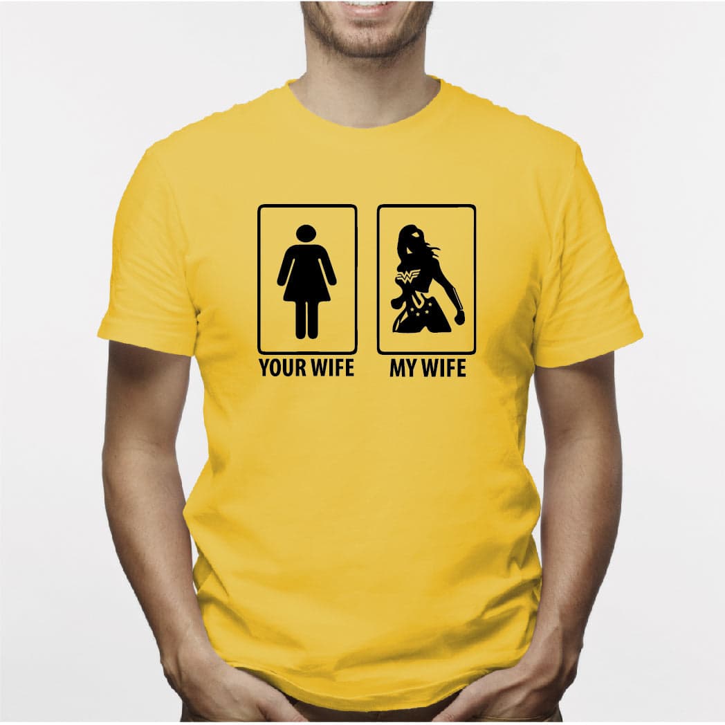 Camiseta estampada Hombre  T-shirt YOUR WIFE / MY WIFE — foto 7
