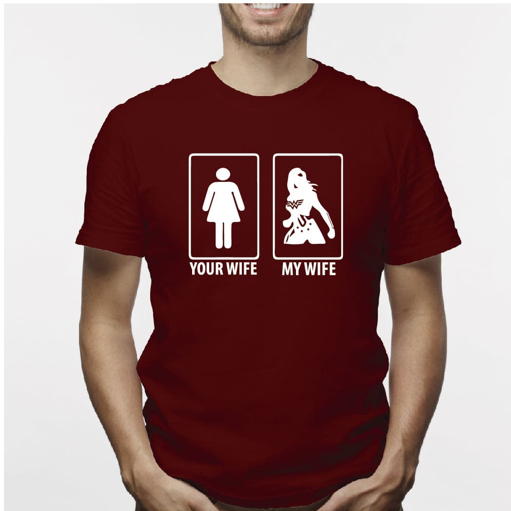 Camiseta estampada Hombre  T-shirt YOUR WIFE / MY WIFE — foto 2