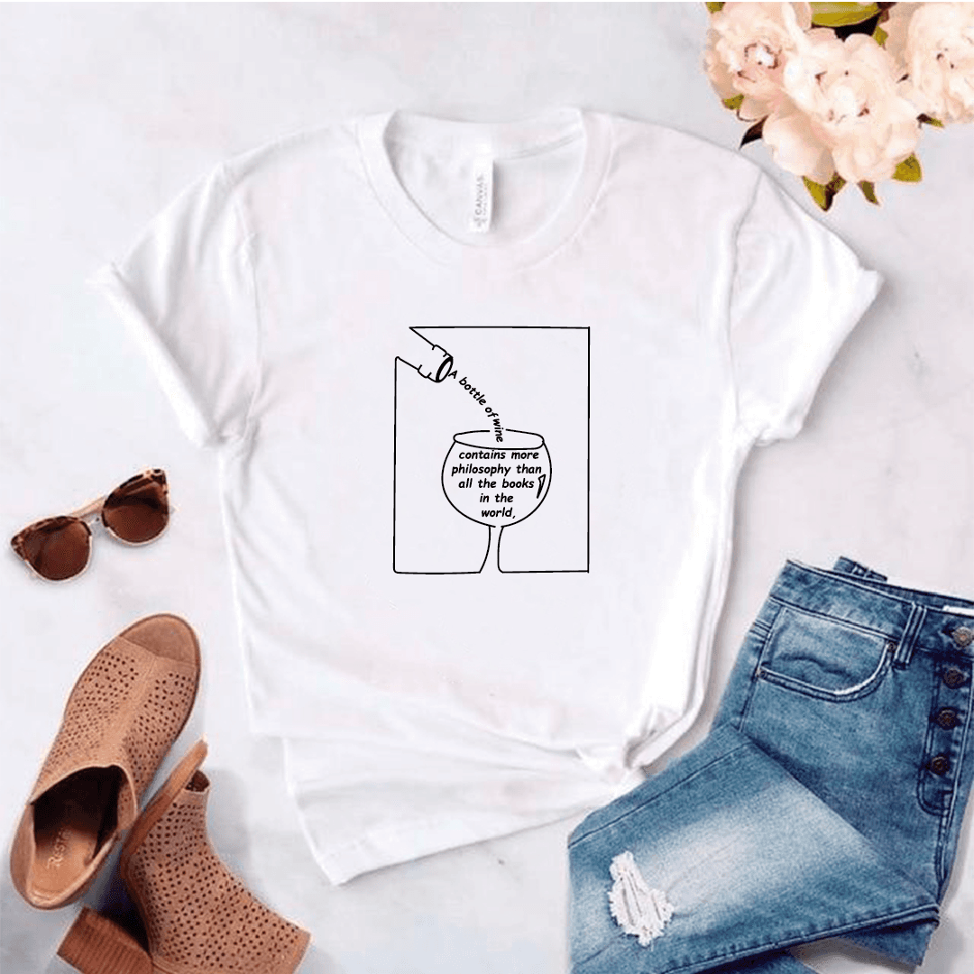 Camisa estampada tipo T-shirt A bottle of wine — foto 4