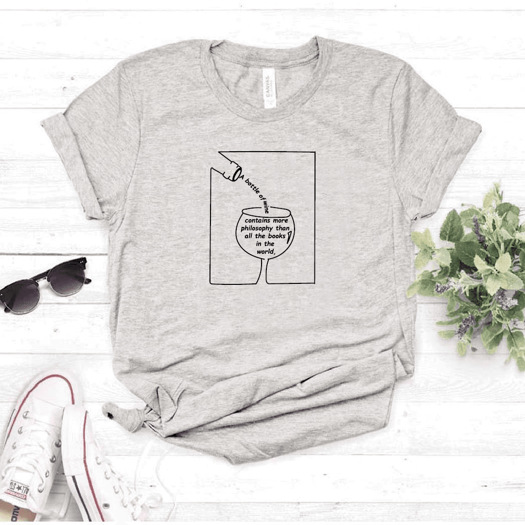 Camisa estampada tipo T-shirt A bottle of wine — foto 5