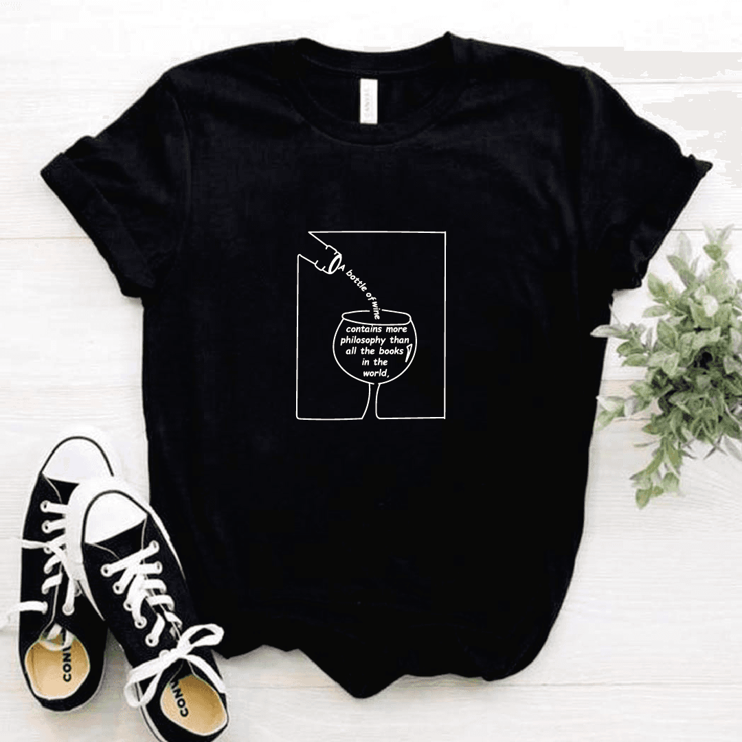 Camisa estampada tipo T-shirt A bottle of wine — foto 6