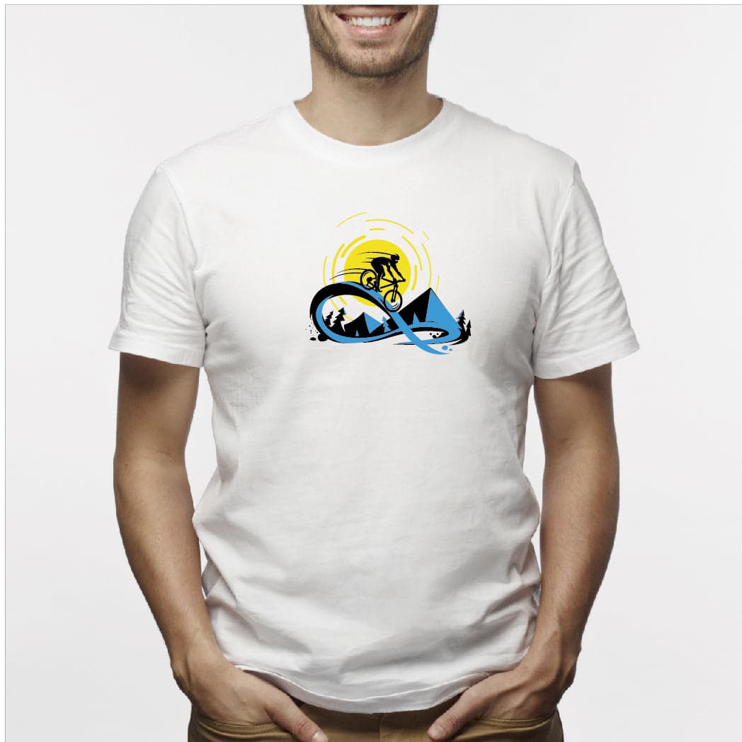 Camisa estampada para hombre  tipo T-shirt Amanecer ciclista — foto 1