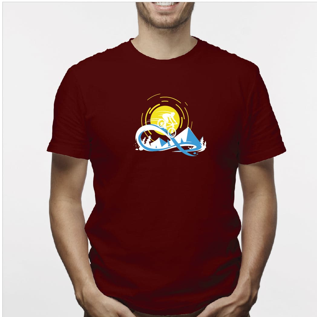 Camisa estampada para hombre  tipo T-shirt Amanecer ciclista — foto 2