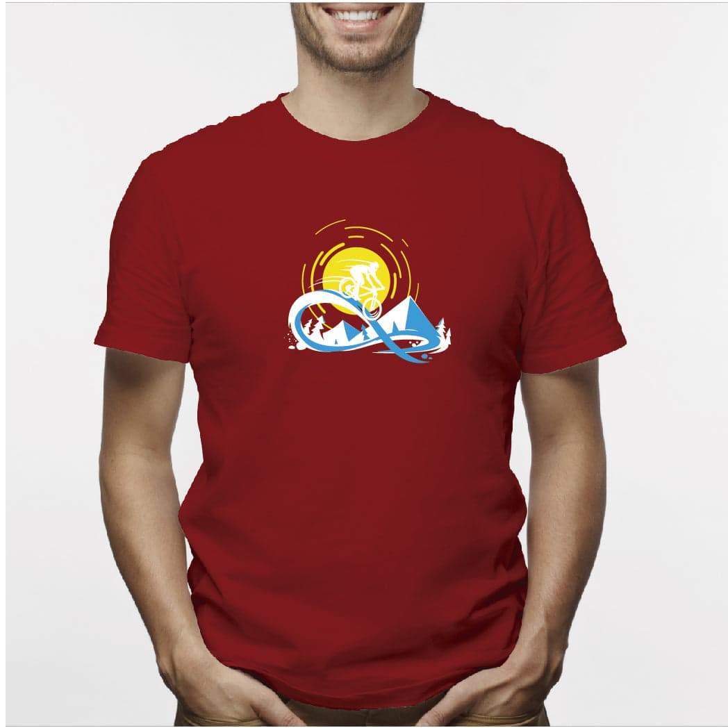 Camisa estampada para hombre  tipo T-shirt Amanecer ciclista — foto 4