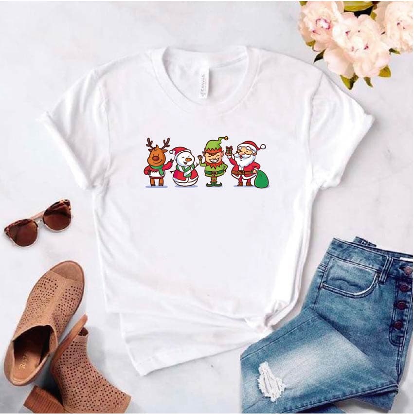 Camisa estampada tipo T-shirt de polialgodon (navidad) amistad de navidad — foto 1