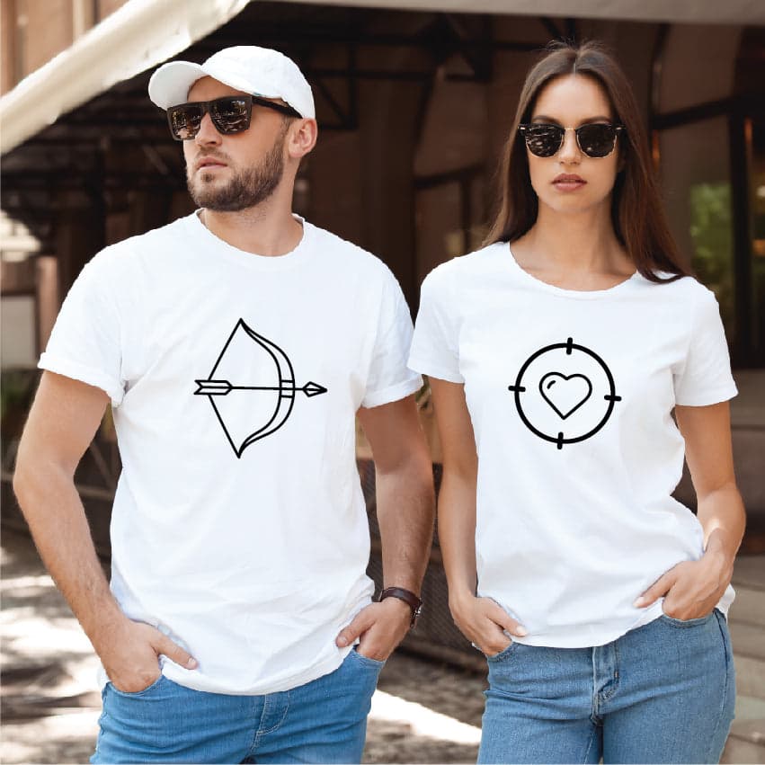 Camiseta estampada tipo T-shirt de pareja Arco y flecha — foto 3