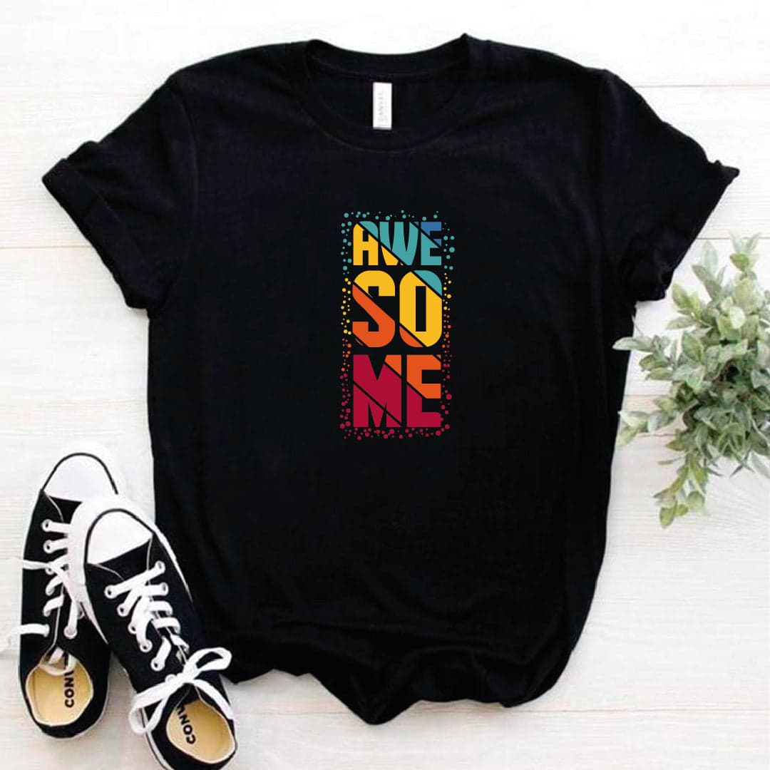 Camisa estampada en algodon para mujer tipo T- shirt awe so me — foto 3