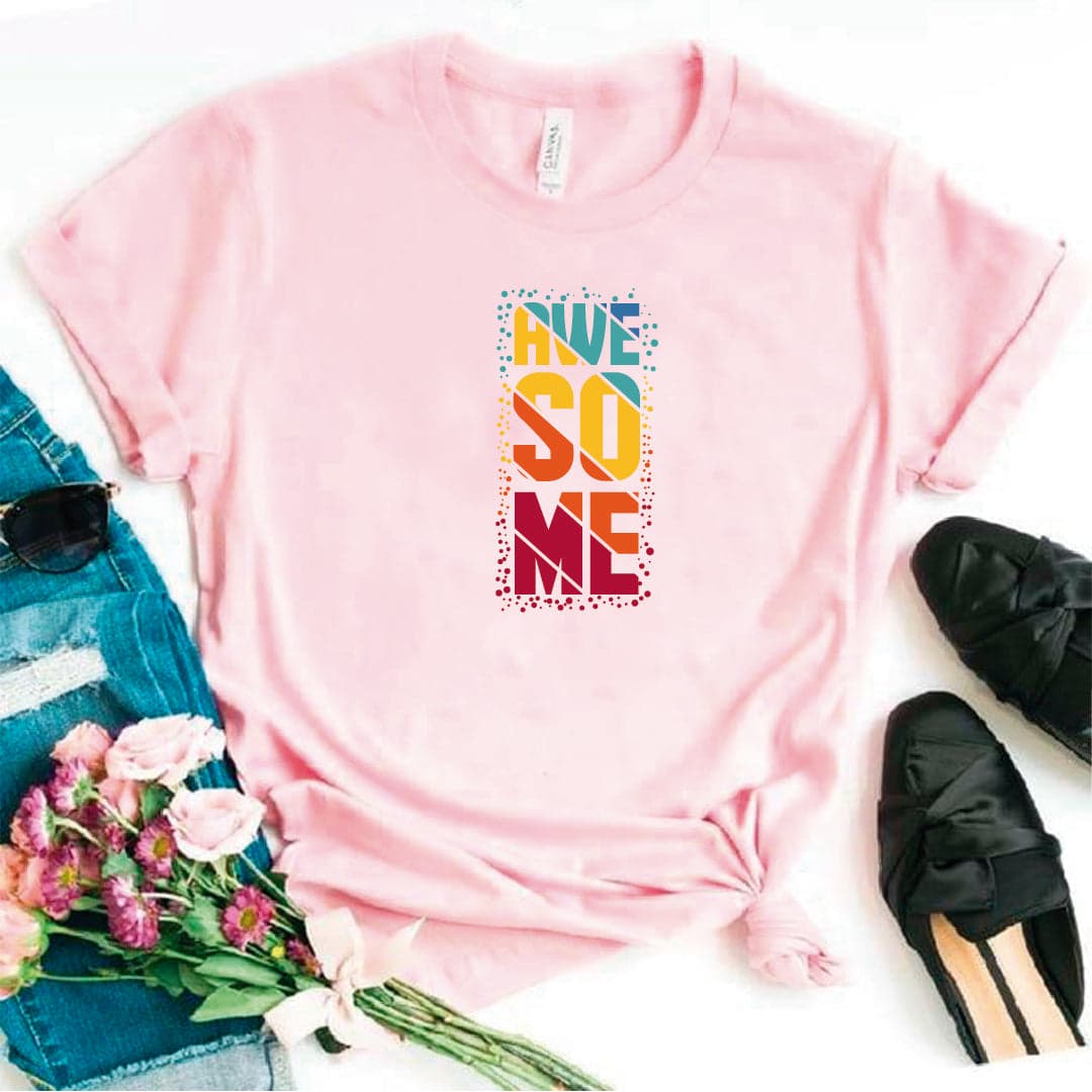Camisa estampada en algodon para mujer tipo T- shirt awe so me — foto 7