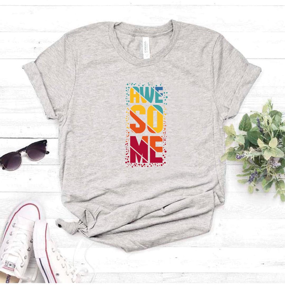 Camisa estampada en algodon para mujer tipo T- shirt awe so me — foto 8