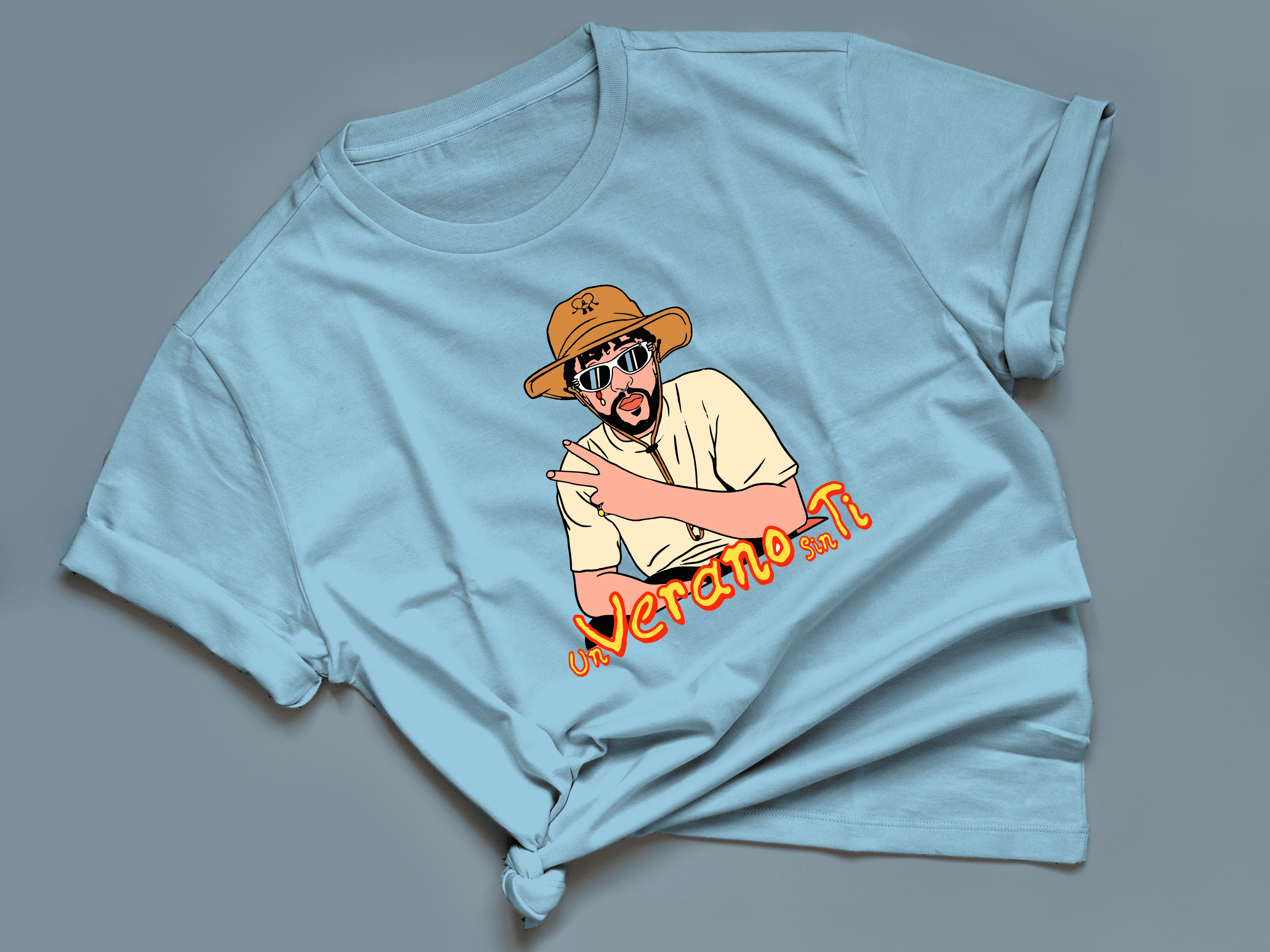 Camiseta estampada tipo T- shirt BAD BUNNY UN VERANO SIN TI — foto 3