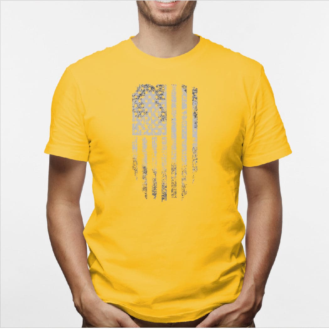 Camisa estampada en algodón para hombre tipo T-shirt bandera de estados unidos distorsionada — foto 4