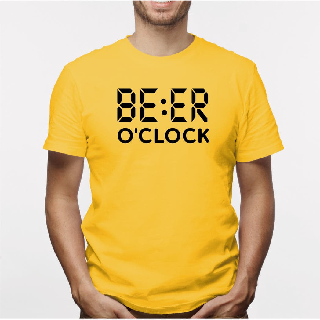 Camisa estampada para hombre  tipo T-shirt Beer o Clock — foto 5