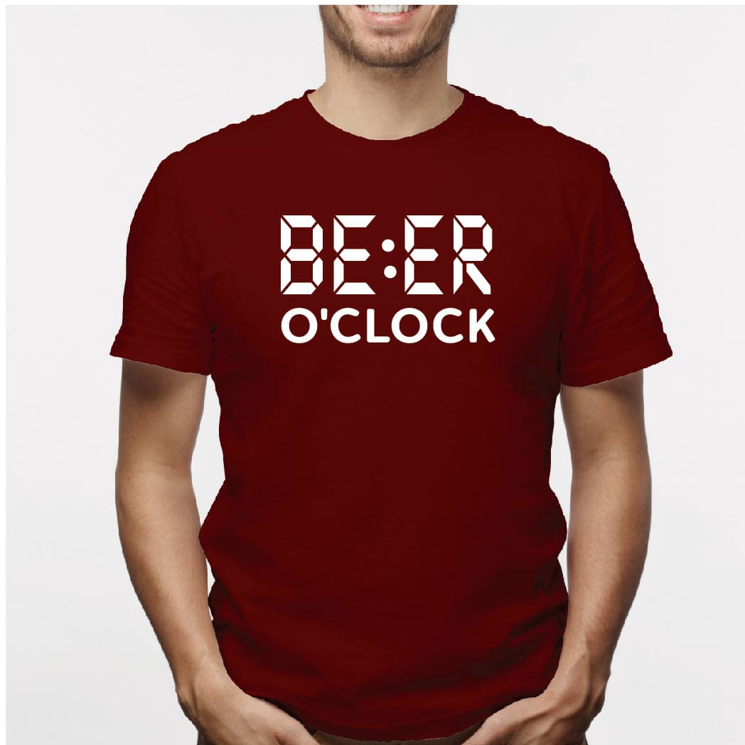 Camisa estampada para hombre  tipo T-shirt Beer o Clock — foto 6