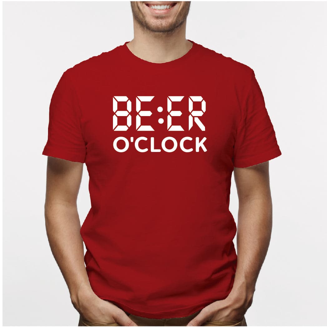 Camisa estampada para hombre  tipo T-shirt Beer o Clock — foto 1