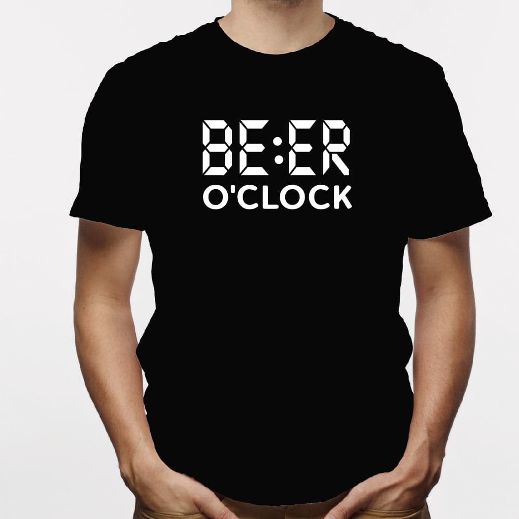 Camisa estampada para hombre  tipo T-shirt Beer o Clock — foto 2