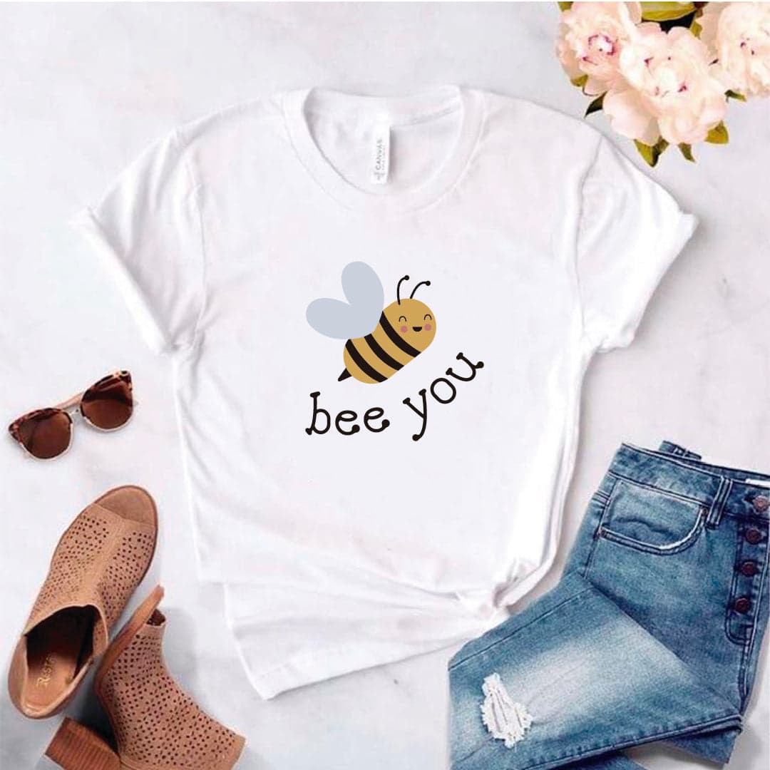 Camisa estampada en algodon para mujer tipo T- shirt bee you — foto 3