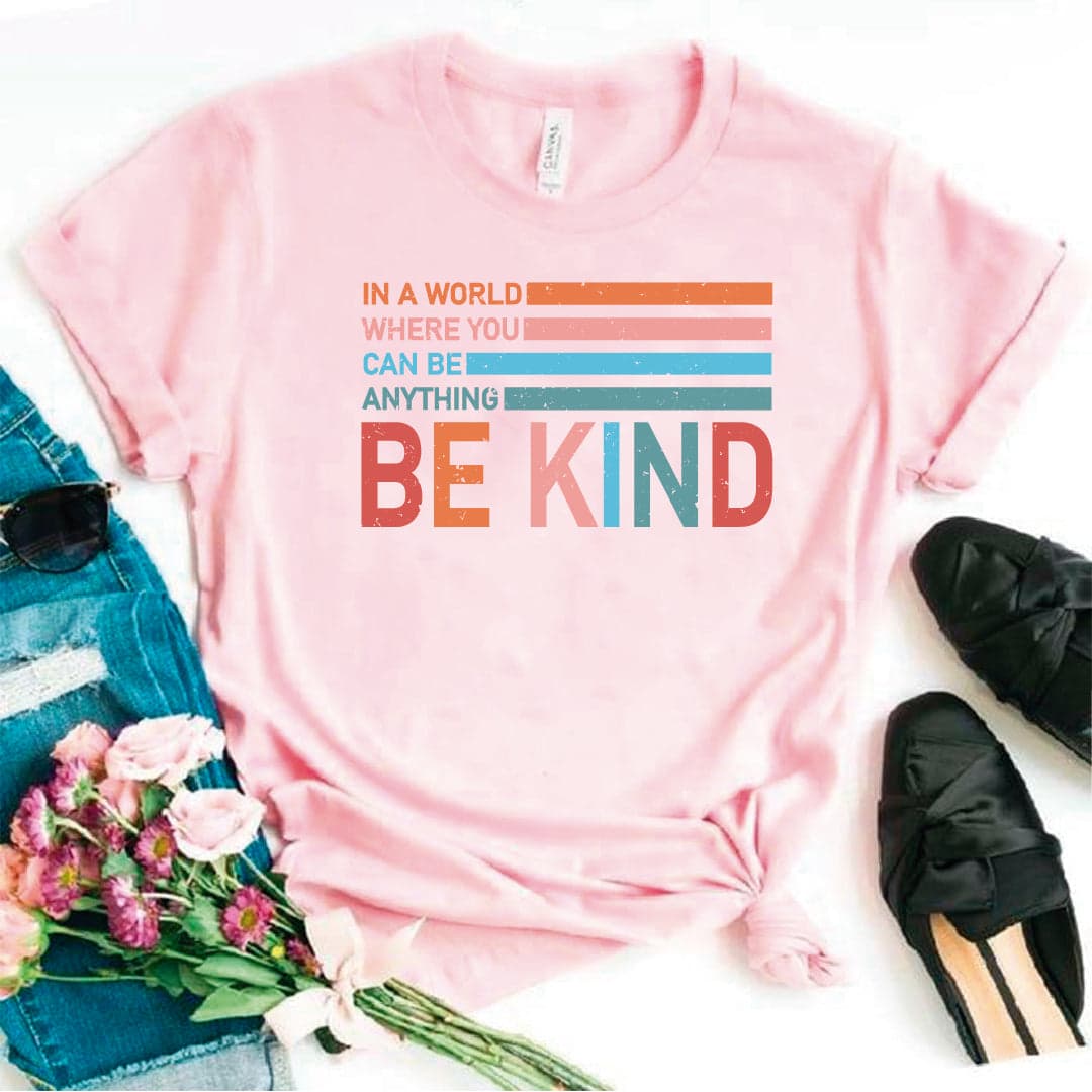 Camisa estampada en algodón para mujer tipo T-shirt be kind — foto 7