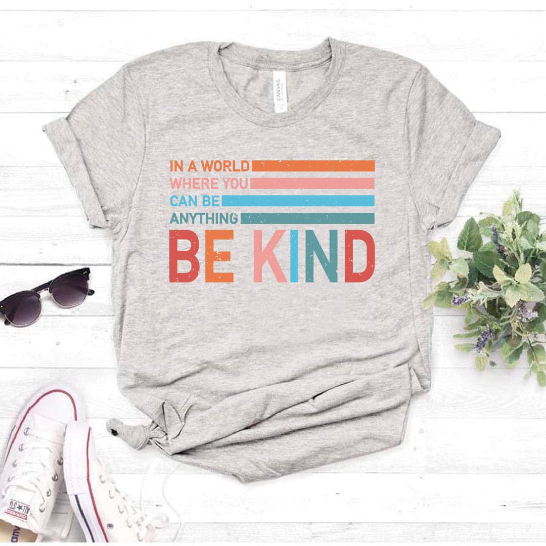 Camisa estampada en algodón para mujer tipo T-shirt be kind — foto 8