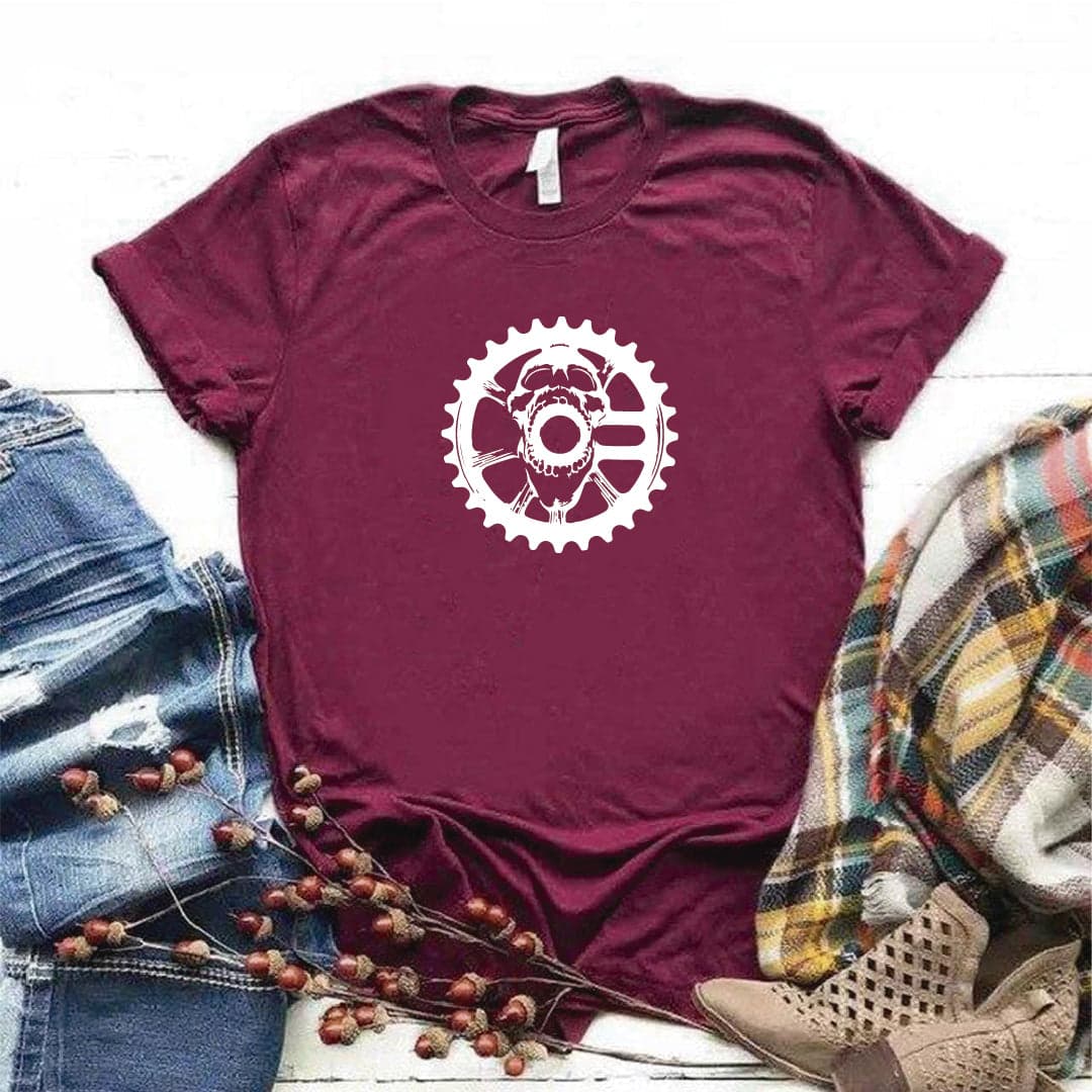 Camisa estampada  tipo T-shirt Calavera pedal bicicleta — foto 4