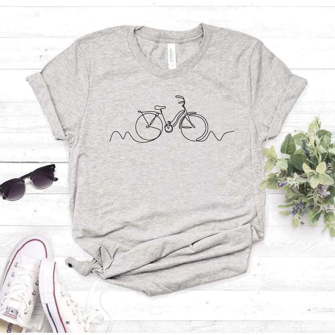 Camisa estampada  tipo T-shirt BICICLETA LINEA GARABATO NUEVA — foto 3