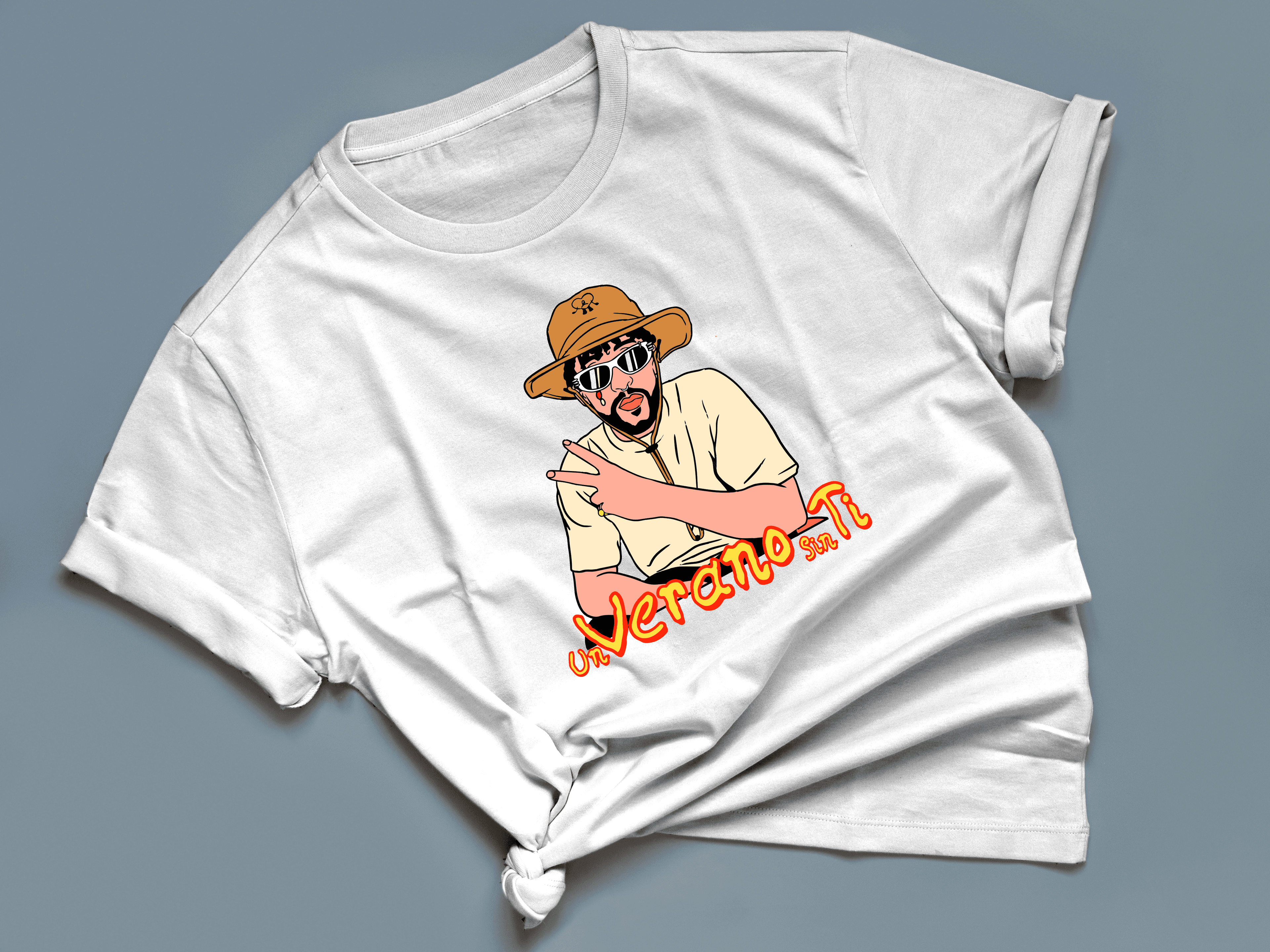 Camiseta estampada tipo T- shirt BAD BUNNY UN VERANO SIN TI — foto 4