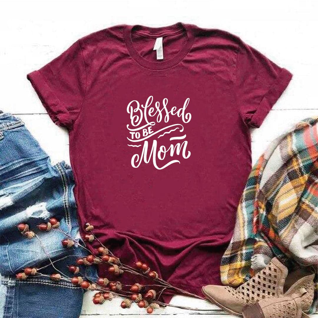 Camisa estampada tipo T- shirt Blessed to the mom — foto 5