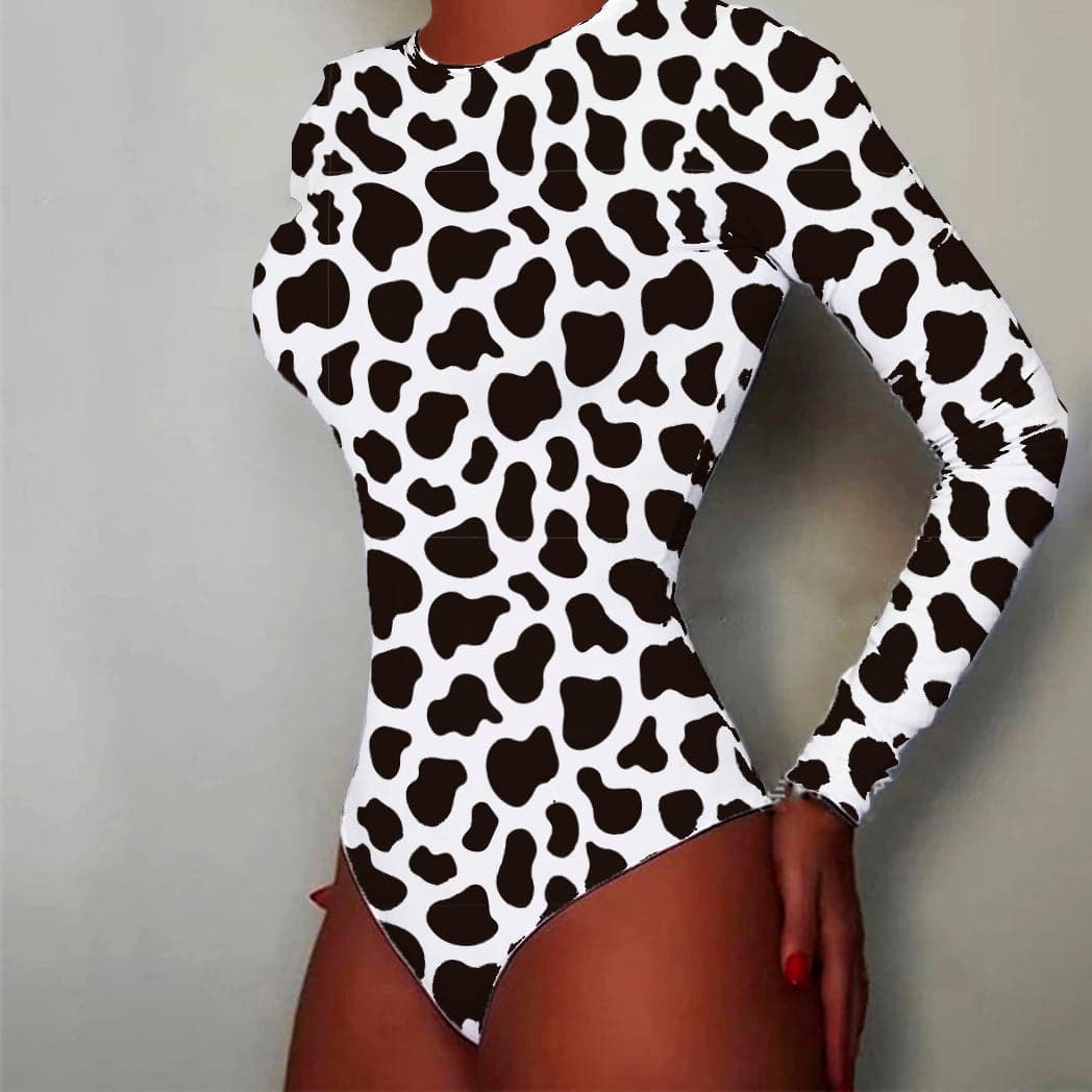 Body en poliéster para Dama Manga Larga estampado Animal Print — foto 1
