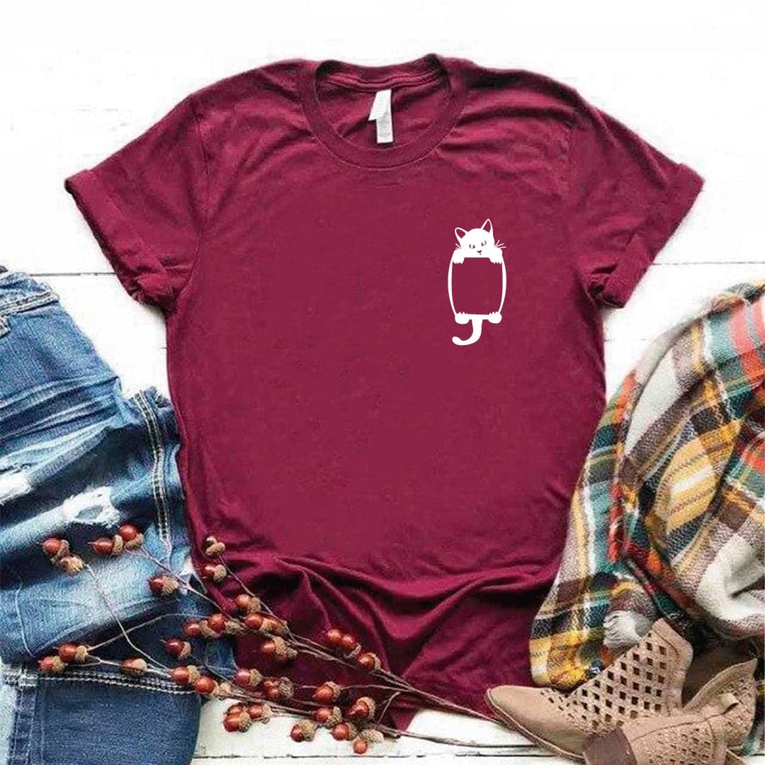 Camisa estampada tipo T- shirt Bolsillo de Gato — foto 6