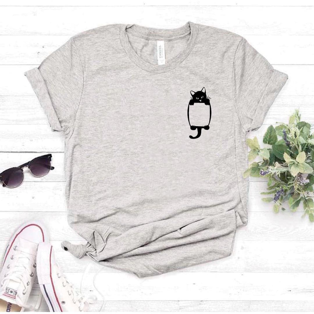 Camisa estampada tipo T- shirt Bolsillo de Gato — foto 2