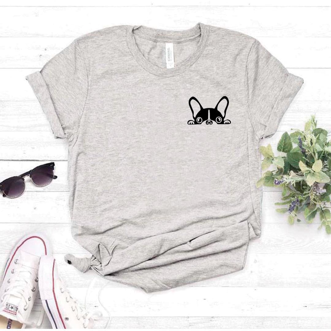 Camisa estampada tipo T- shirt Bulldog Frances Bolsillo — foto 1