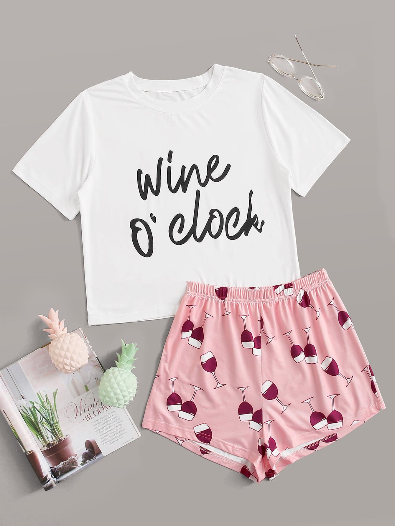 Pijama Estampada en polialgodon de Short WINE OCLOCK — foto 1